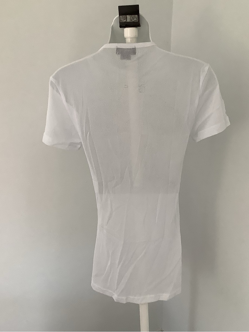 Tripp NYC White Short-Sleeve Sheer Fishnet Mesh Long Tee Sz. XS - Picture 7 of 7